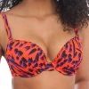 FREYA Tiger Bay Moulded Plunge Bikini Top - Sunset
