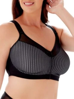 Berlei Beauty Stripe Front Fastening Bra - Black/Grey