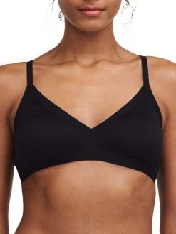 Chantelle SoftStretch Stripes Padded Bralette - Black