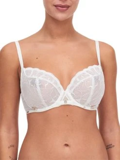 Chantelle Fleurs Covering Underwired Bra - Ivory/Gold