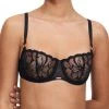 Chantelle Fleurs Half Cup Balcony Bra - Black