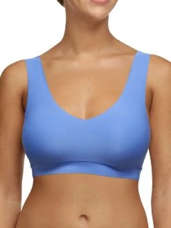 Chantelle SoftStretch V-Neck Jersey Crop Top - Antoinette Blue
