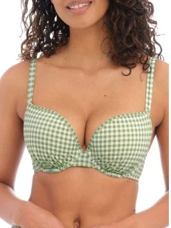 FREYA Check In Moulded Bikini Top - Khaki
