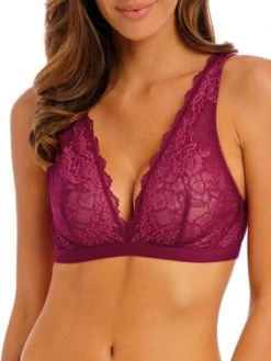 Wacoal Lace Perfection Non Wired Bralette - Red Plum