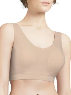 Chantelle SoftStretch V-Neck Jersey Crop Top - Golden Beige