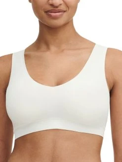 Chantelle SoftStretch V-Neck Jersey Crop Top - Ivory