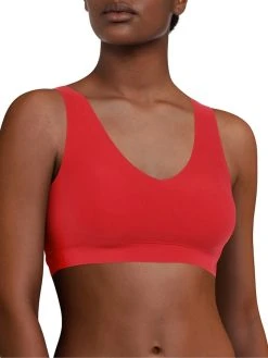 Chantelle SoftStretch V-Neck Jersey Crop Top - Poppy Red