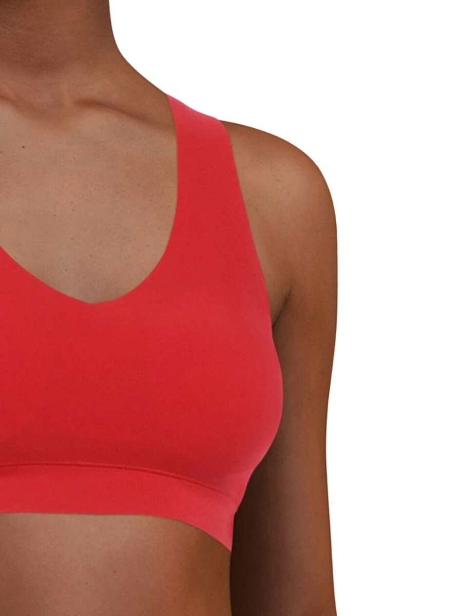 Chantelle SoftStretch V-Neck Jersey Crop Top - Poppy Red - Image 3