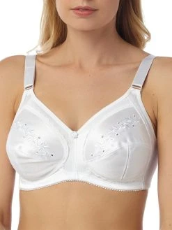 Marlon Embroidered Full Cup Bra - White