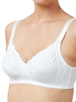 Marlon Embroidered Soft Cup Bra - White