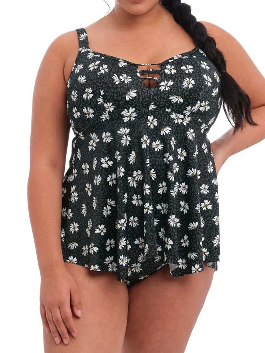 ELOMI Plain Sailing Tankini - Black Daisy - Image 2