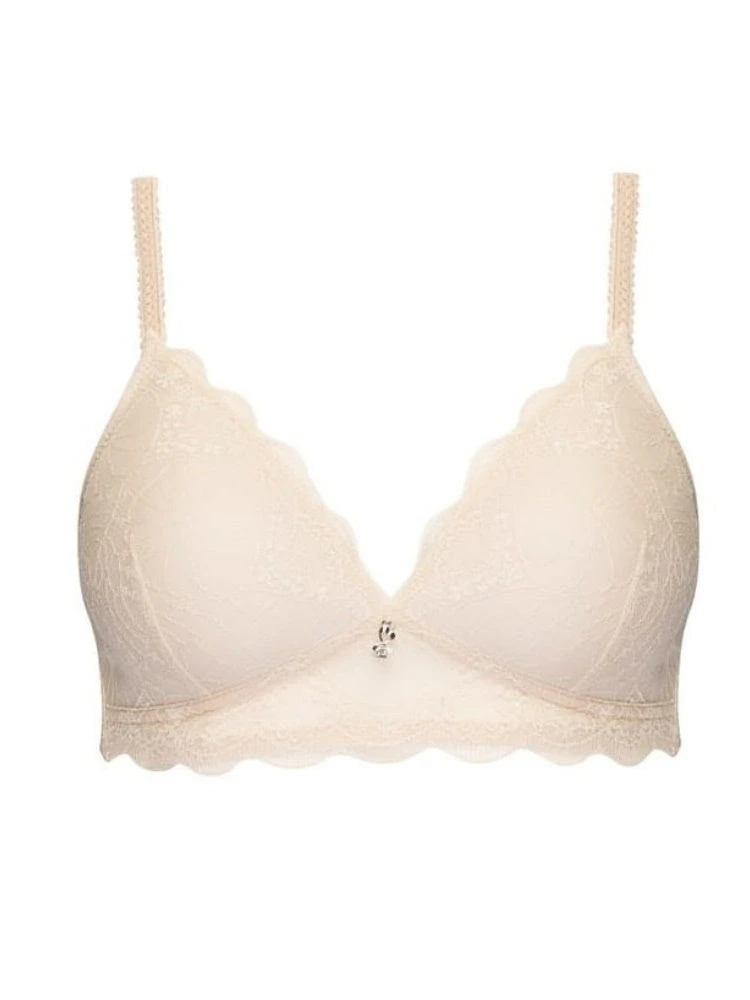 Naturana Lace Padded Soft Cup Bra - Light Beige - Image 3
