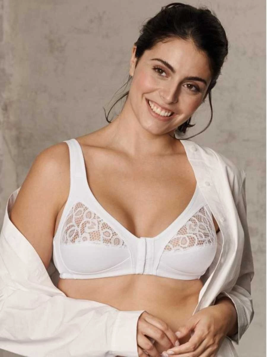 Naturana Front Fastening Bra - White - Image 2